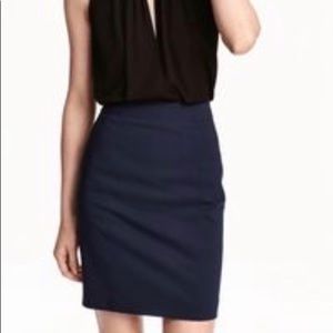 H&M navy pencil skirt
